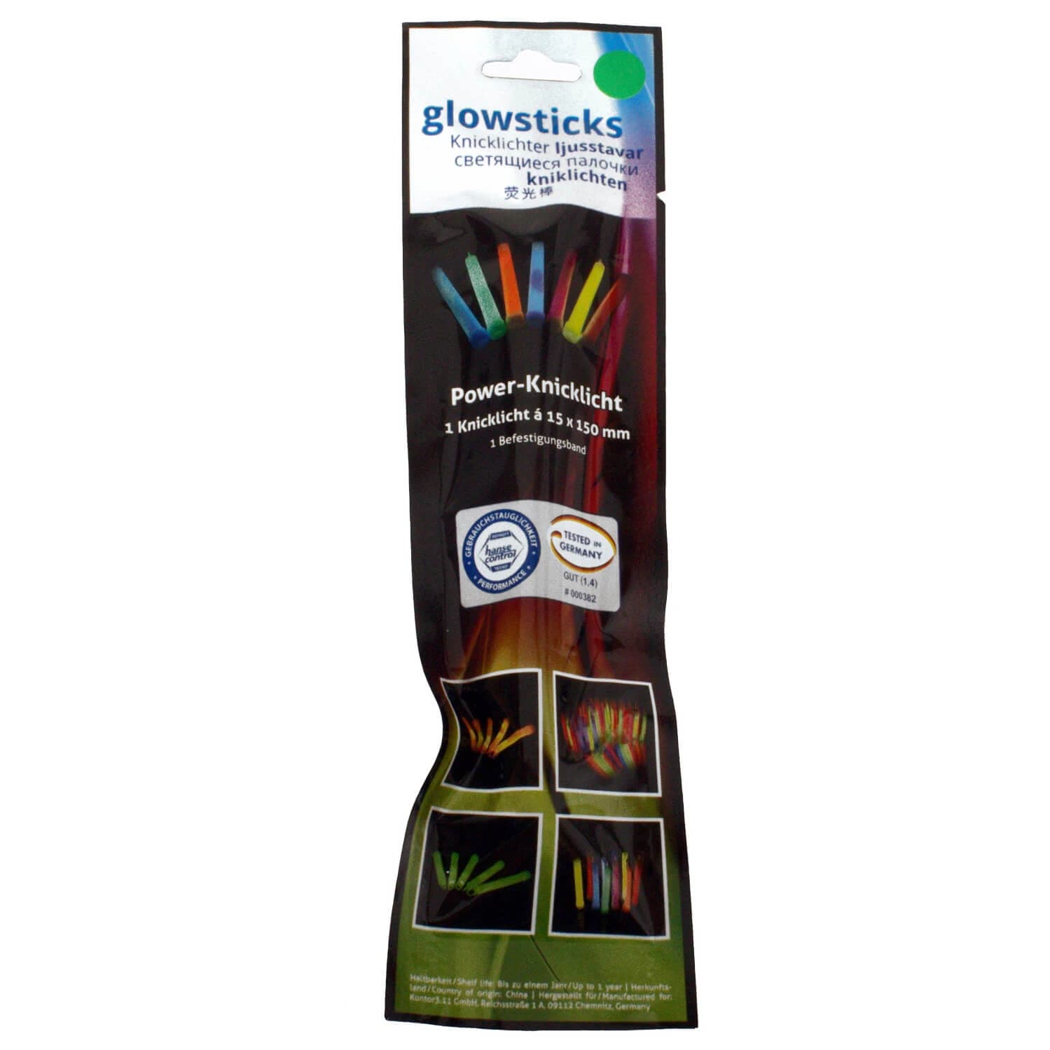 Светеща пръчка Basic nature Glow Stick 15 cm - Green