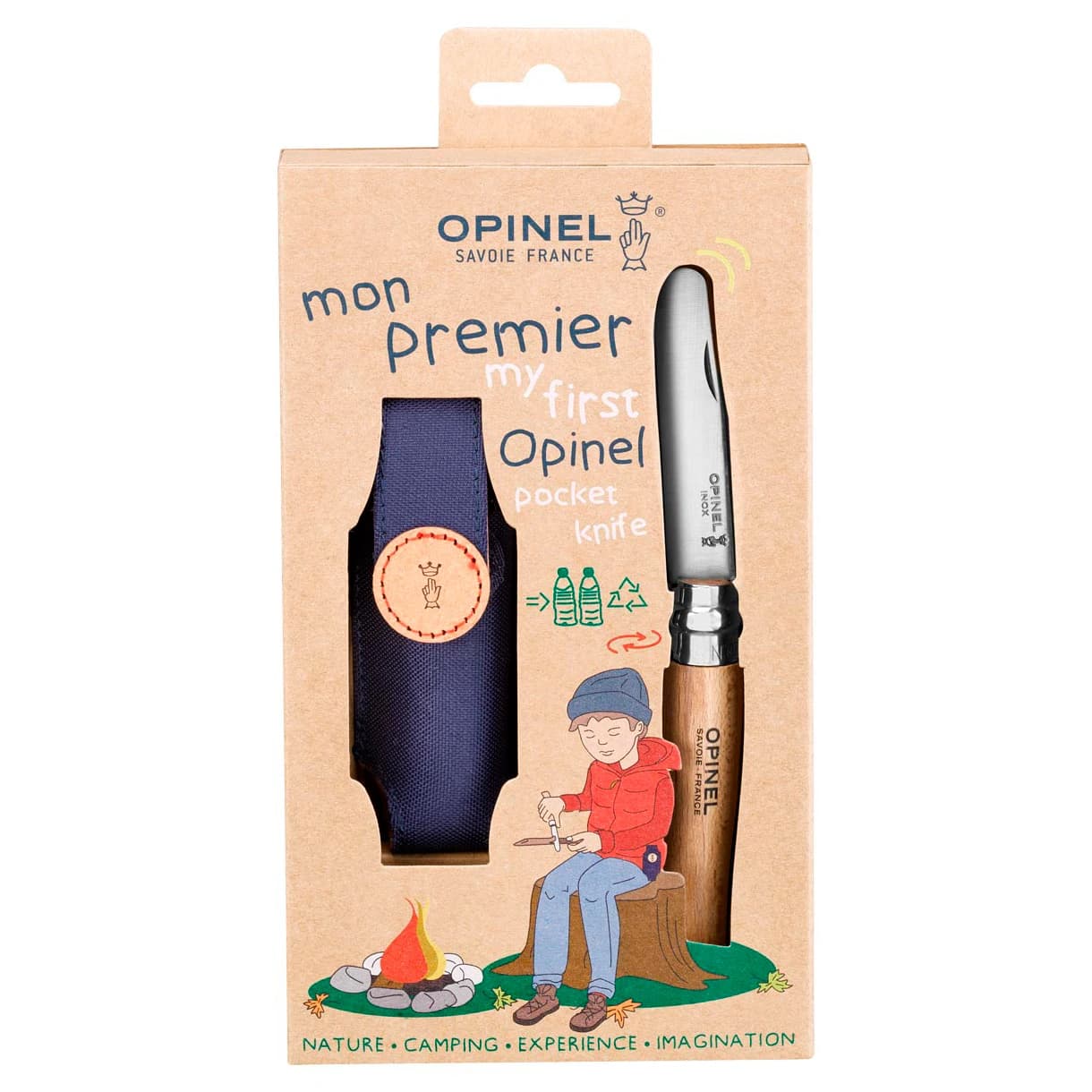 Калъф за нож Opinel No 07 Kindermesser mit Etui Knife - Beech