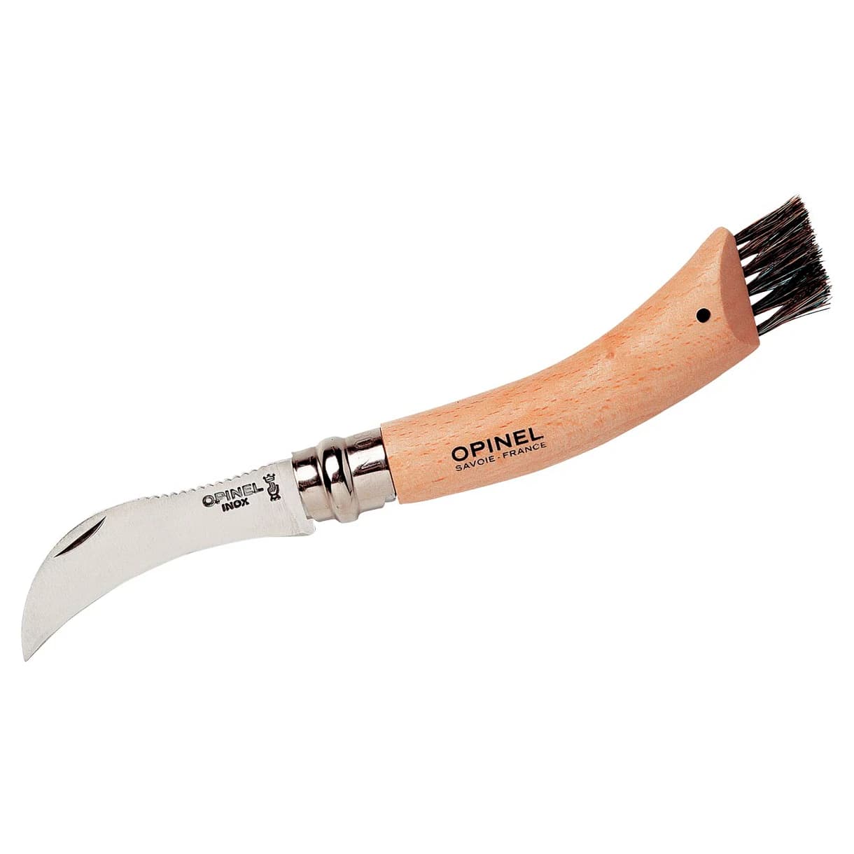 Нож Opinel Mushroom Knife No. 08 with Brush & Blister Pack Knife - Beech