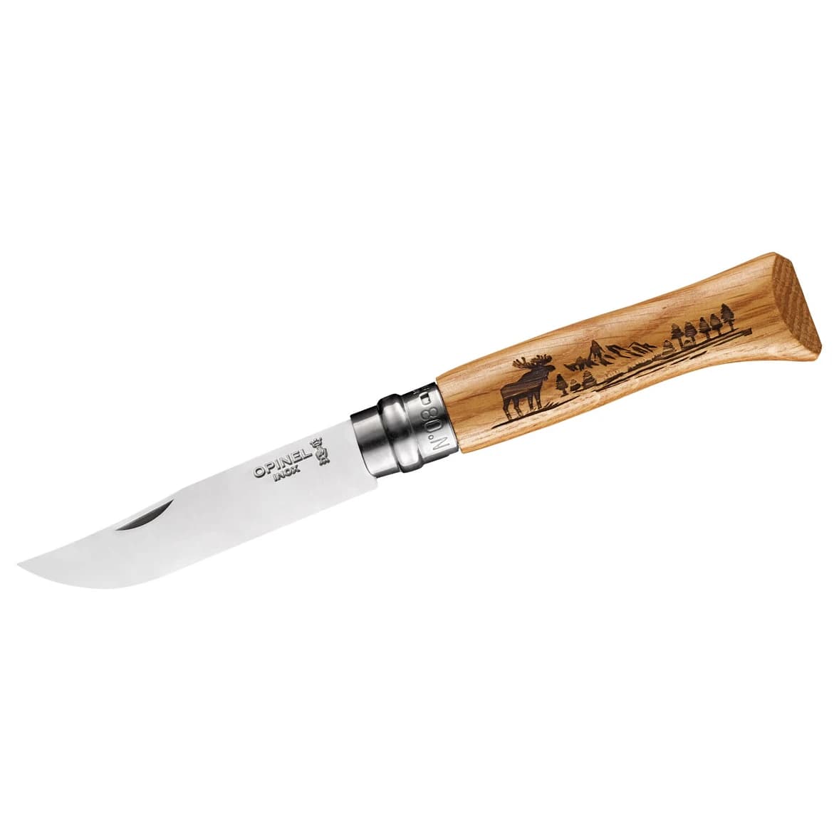 Нож Opinel Pocket Knife No. 08 Animalia America Pocketknive - Moose / Oak