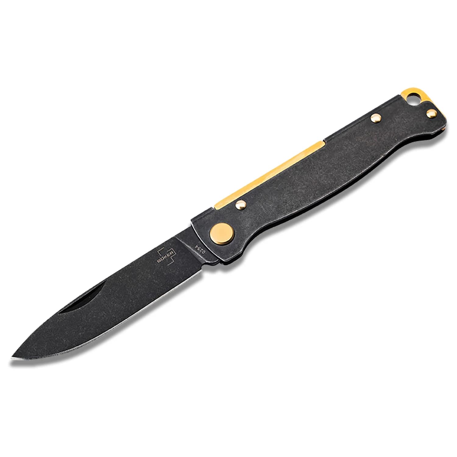 Точило за нож Böker plus Atlas Black Stonewash Brass Pocketknive - Black