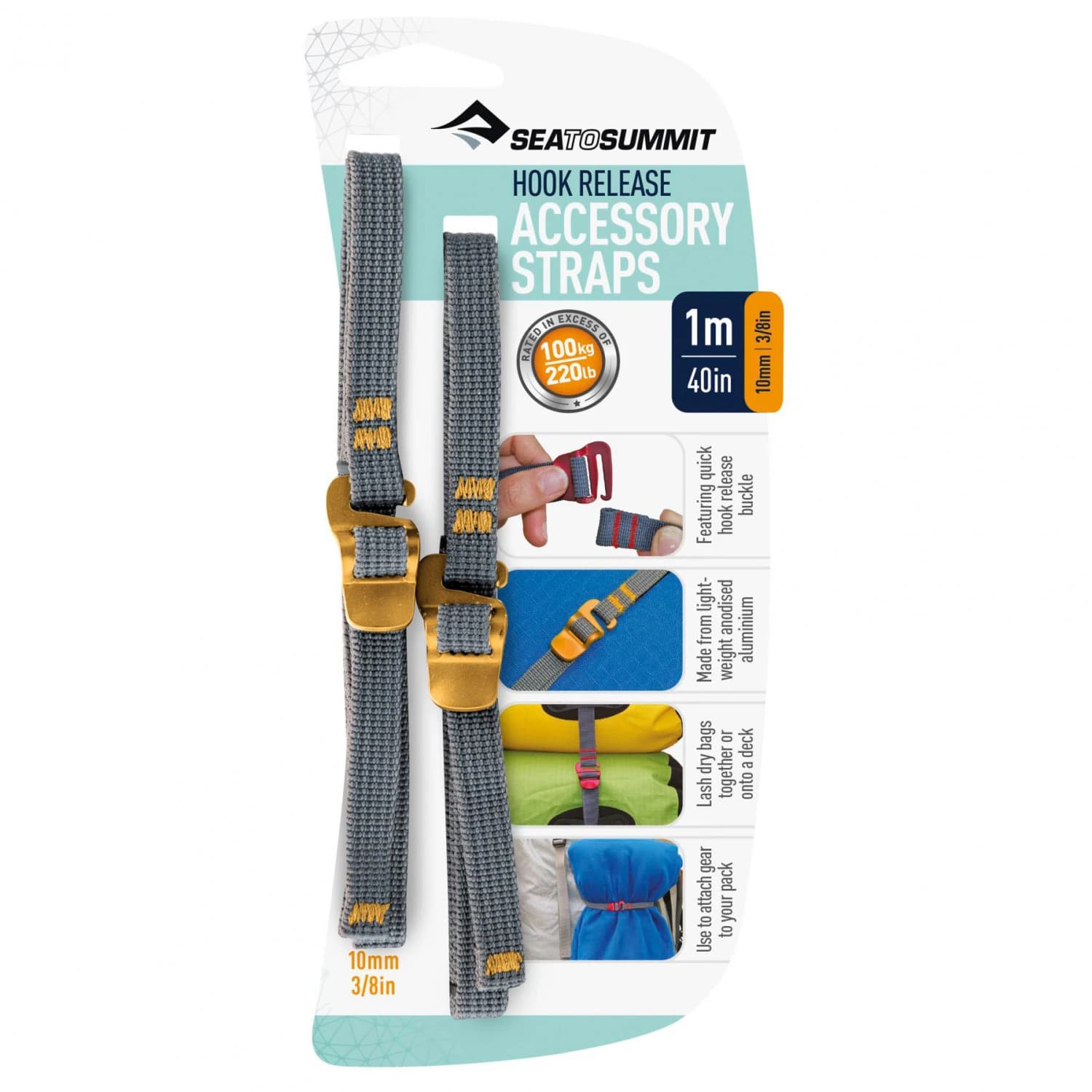 Пристягащ ремък Sea to summit Tie Down Accessory Strap With Hook - Yellow
