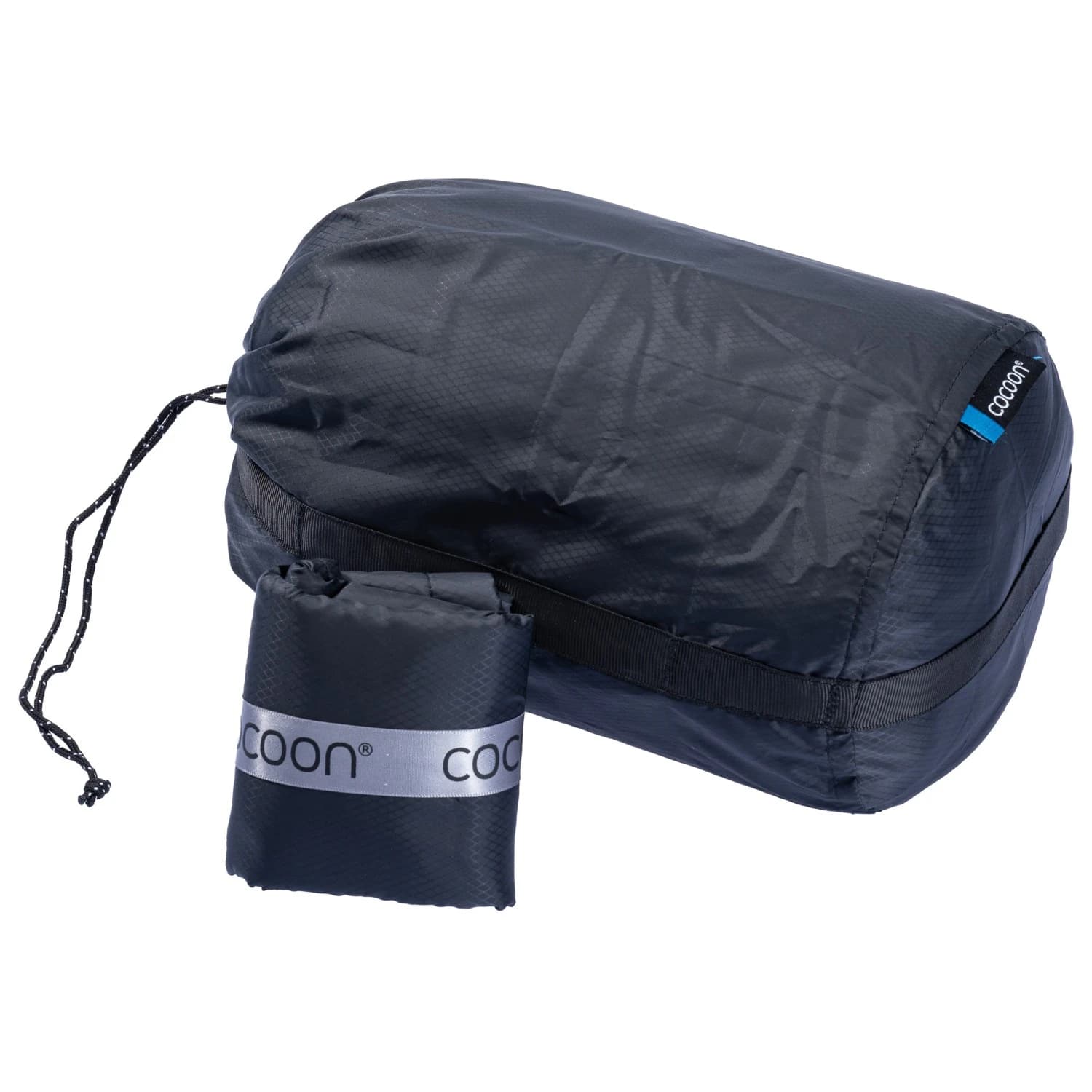 Възглавница за пътуване Cocoon Kissenpacksack Pillow - Phantom Black / Light Blue