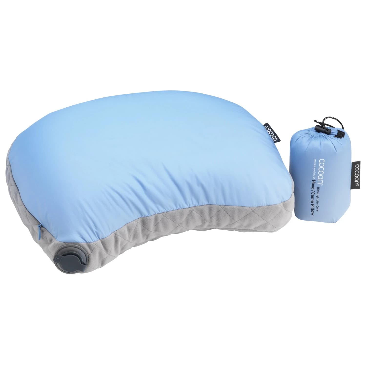 Възглавница за пътуване Cocoon Air-Core Hood/Camp Pillow Pillow - Light Blue / Grey