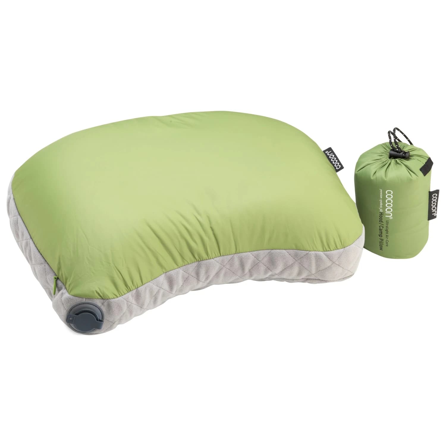 Възглавница за пътуване Cocoon Air-Core Hood/Camp Pillow Pillow - Wasabi / Grey