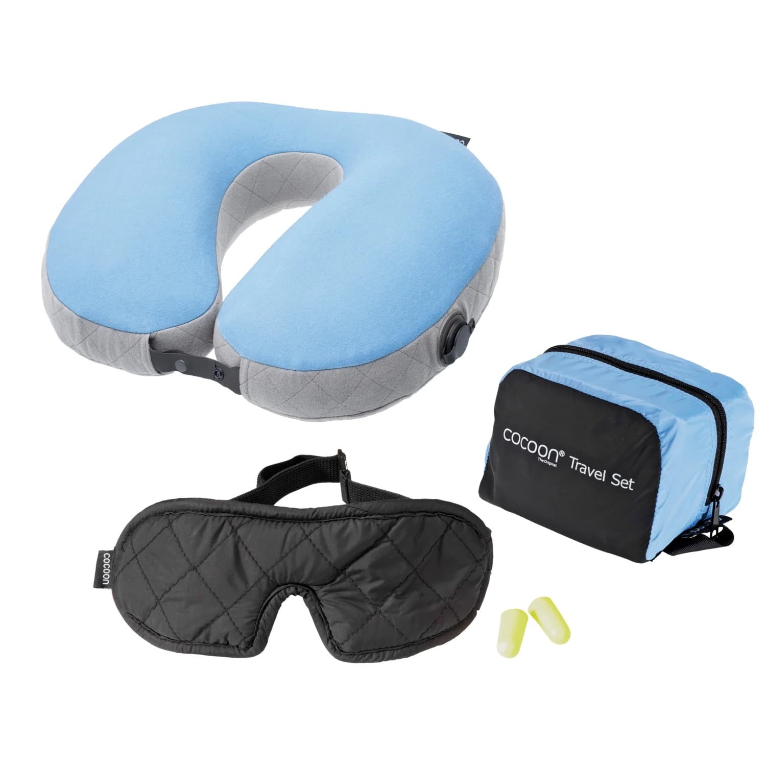 Възглавница за пътуване Cocoon Travel Set 3 Pack Pillow - Light Blue / Black