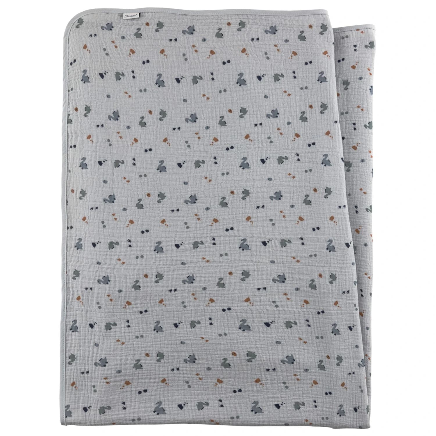 Детска завивка Sterntaler Kid's Musselin Decke Blanket - Graublau / Dino Rexi