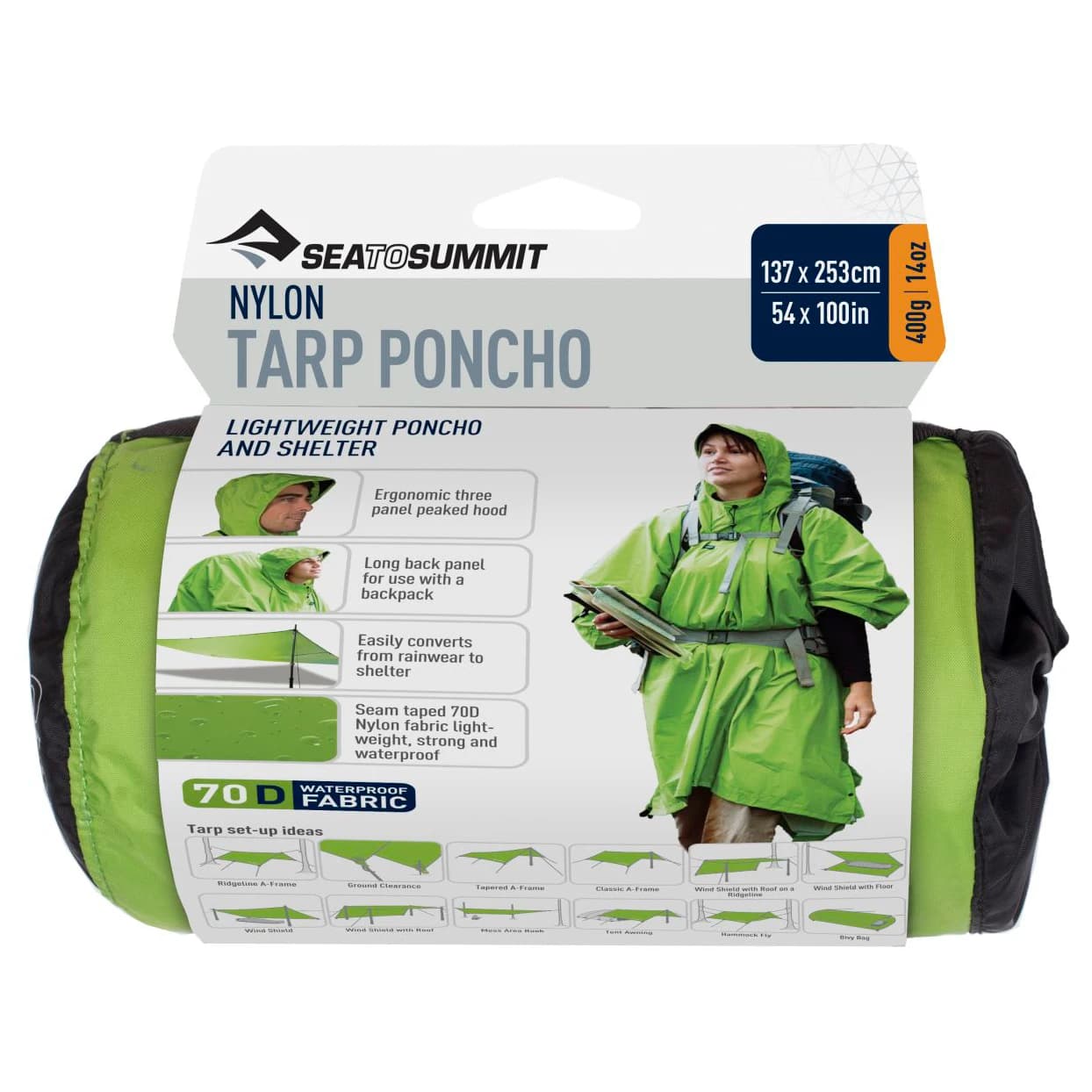 Пончо Sea to summit Nylon Tarp Poncho Rain poncho - Green