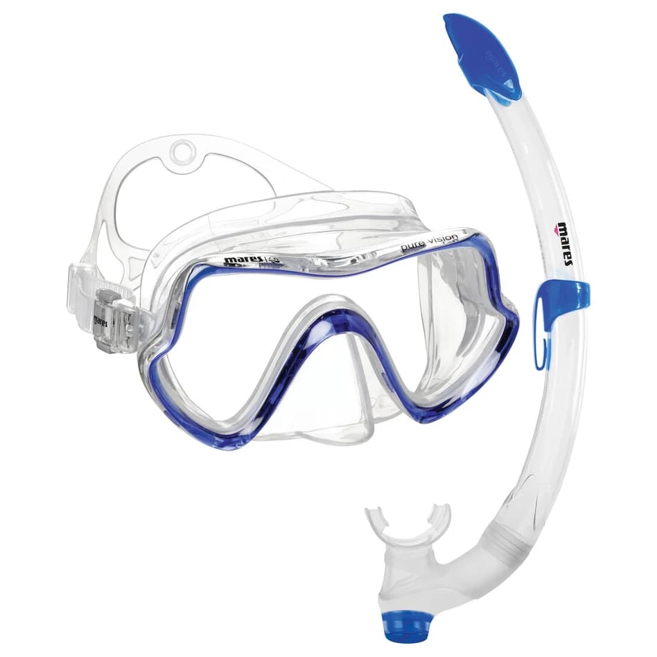 Mares Combo Pure Vision Snorkelling set - Blue Reflex Clear