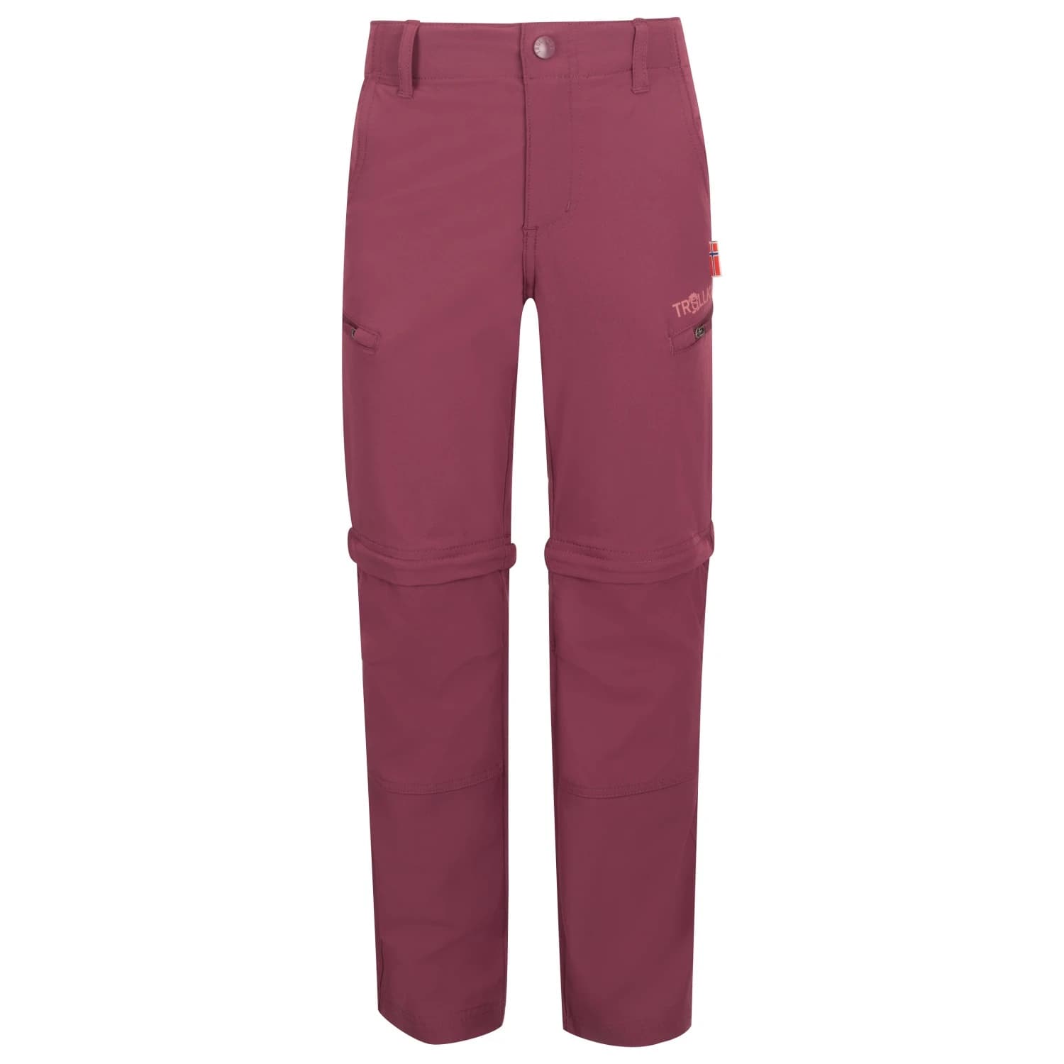 Детски панталон със свалящи крачоли Trollkids Kid's Kjerag Zip Off Pants Walking trousers - Deep Ruby