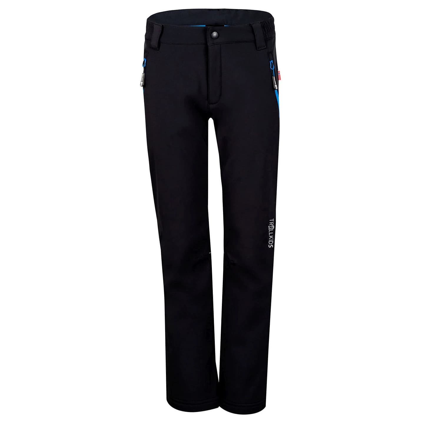 Детски софтшел панталон Trollkids Kid's Fjell Softshell Pant Softshell trousers - Black / Med Blue