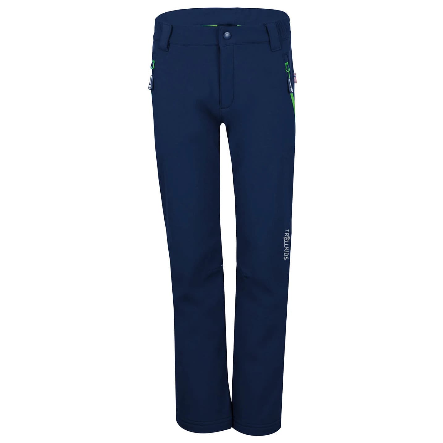 Детски софтшел панталон Trollkids Kid's Fjell Softshell Pant Softshell trousers - Navy / Green