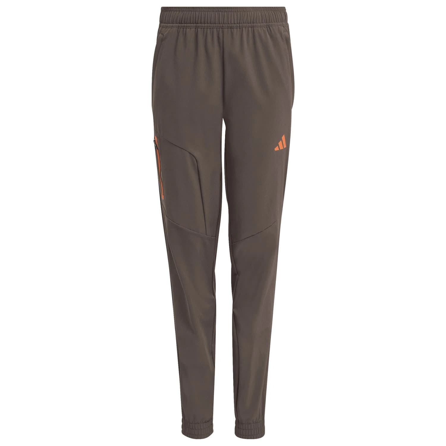Детски анцунг долнище adidas Kid's Hooded Tech Woven Pants Tracksuit trousers - Shadow Olive / Dusky Orange