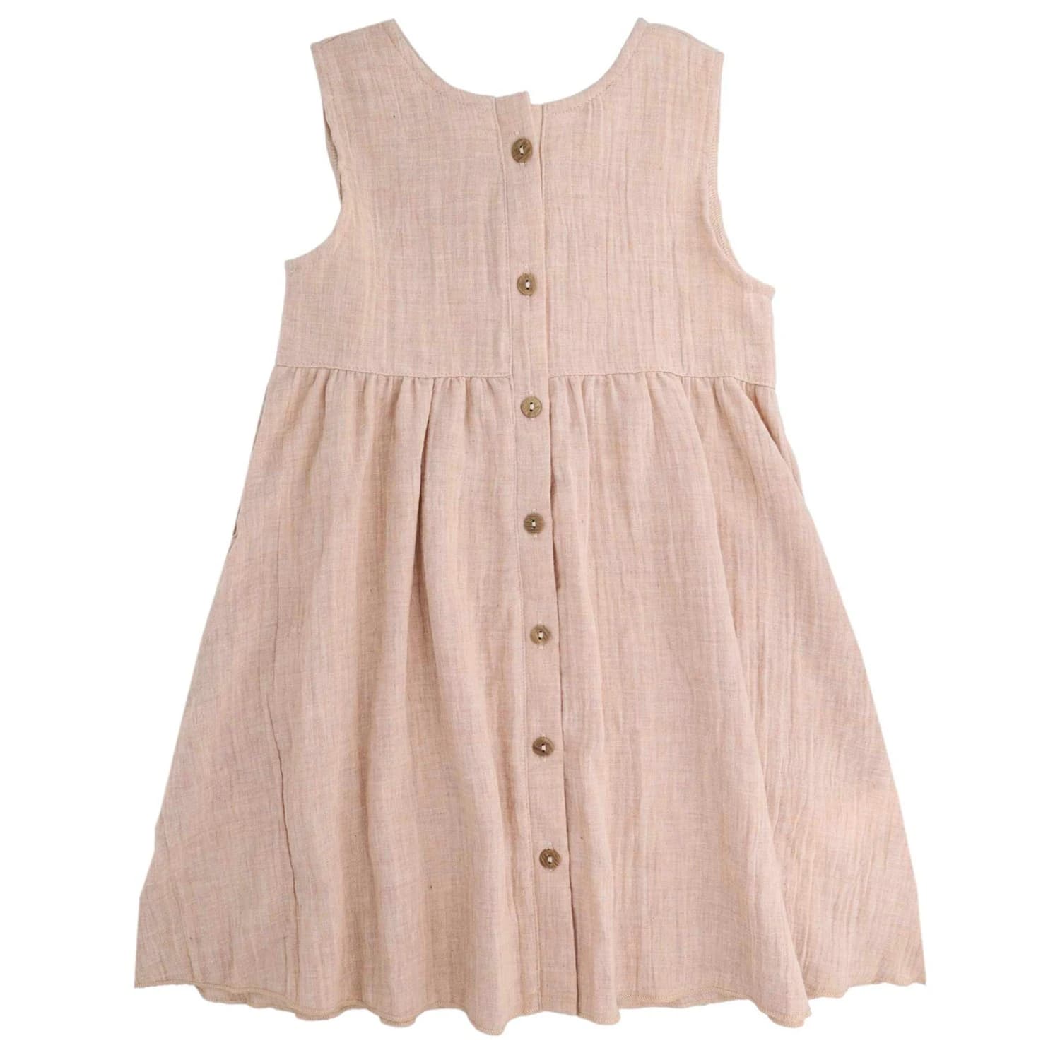 Детска рокля maximo Kids' Mini Girls' Embroidered Muslin Dress - Beigemeliert