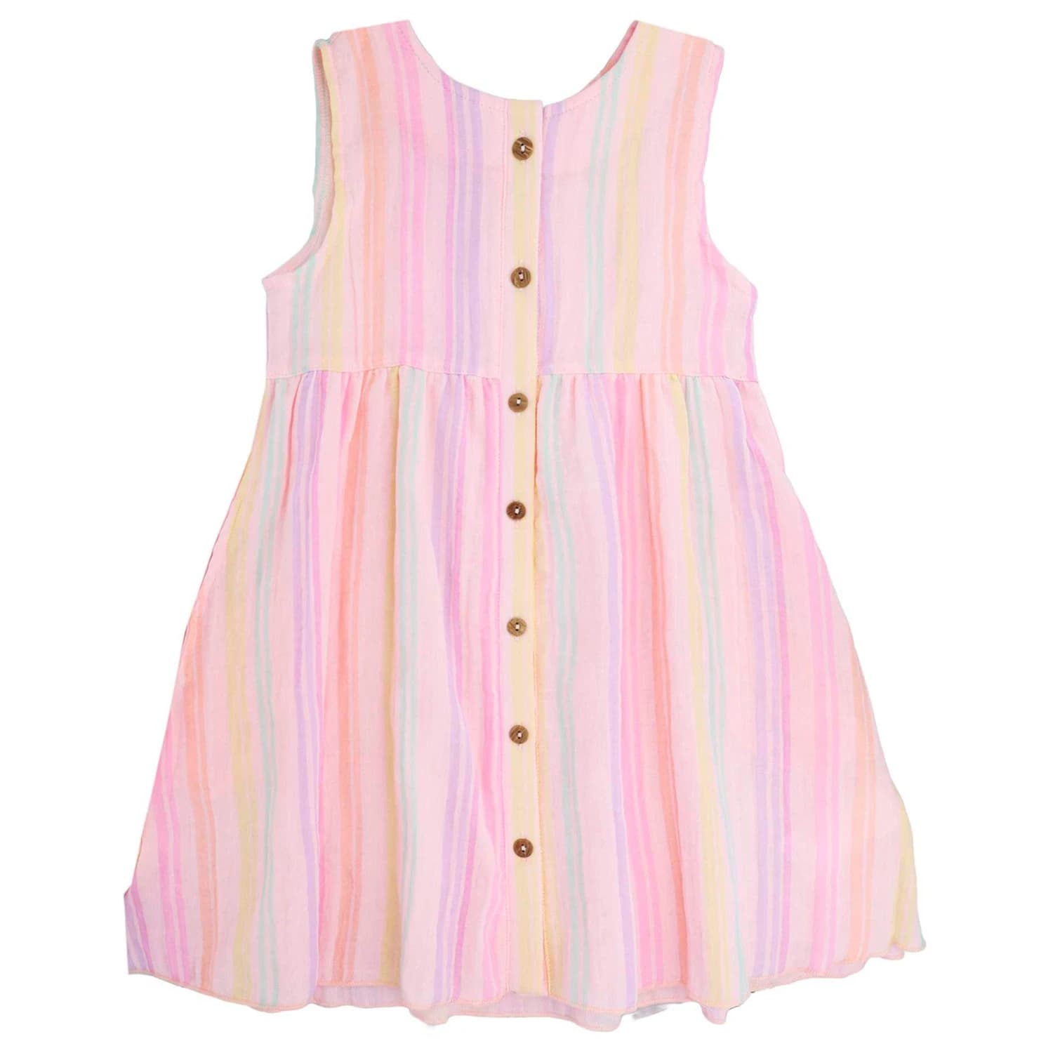 Детска рокля maximo Kids' Mini Girls' Embroidered Muslin Dress - Zartrosa / Streifen