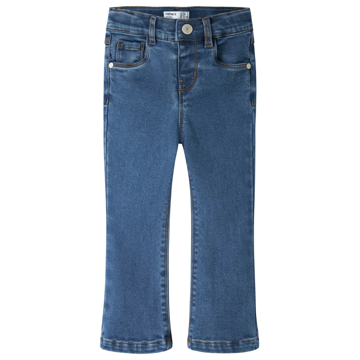 Детски дънки Name it Kid's Salli Boot Fleece Jeans - Medium Blue Denim