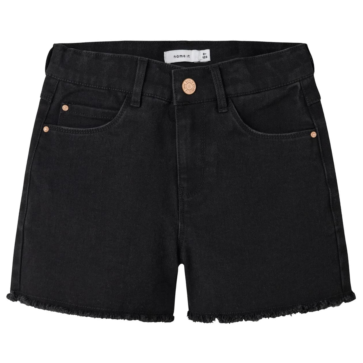Детски дънки Name it Kid's Rose HW Mom Denim Shorts Jeans - Black Denim