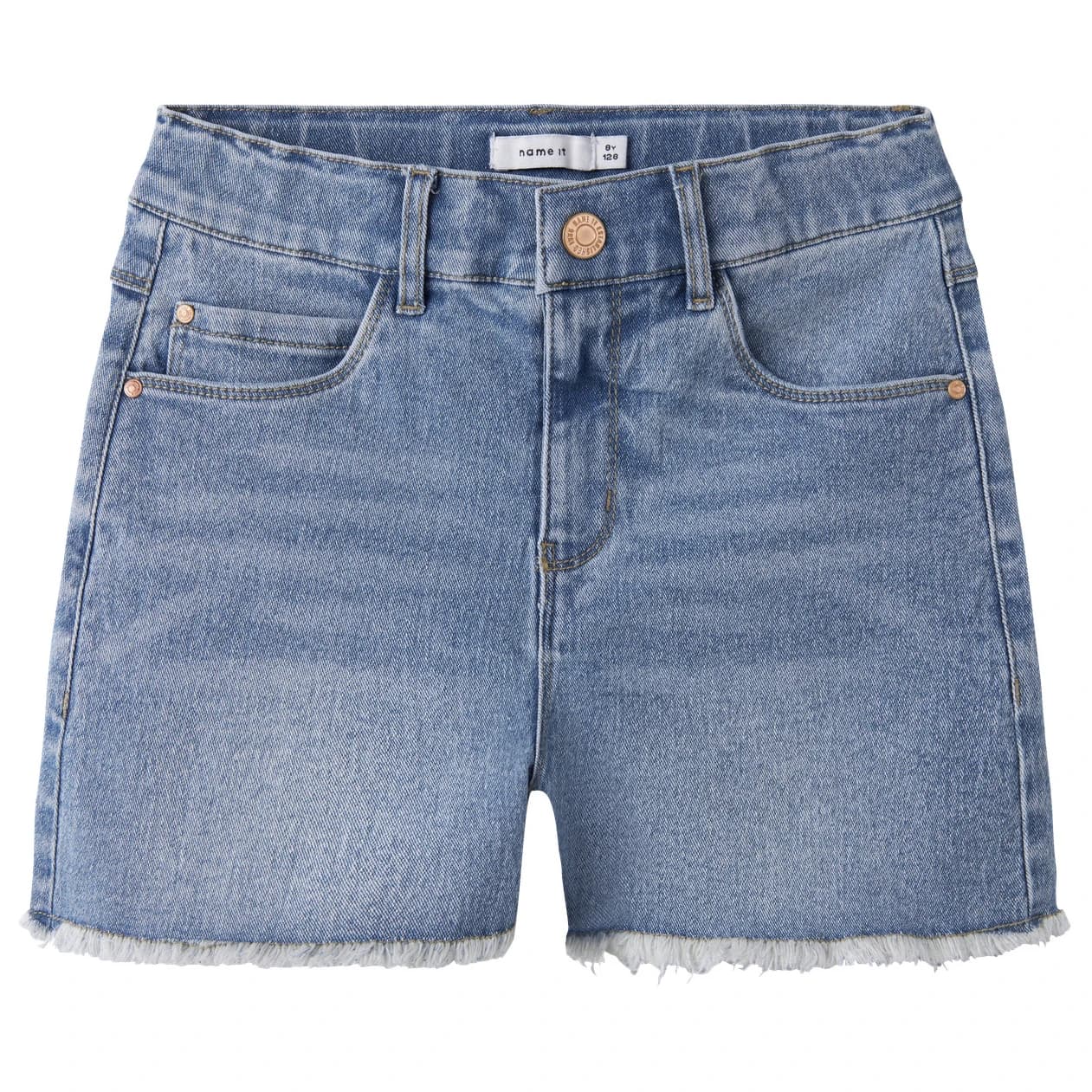 Детски дънки Name it Kid's Rose HW Mom Denim Shorts Jeans - Medium Blue Denim