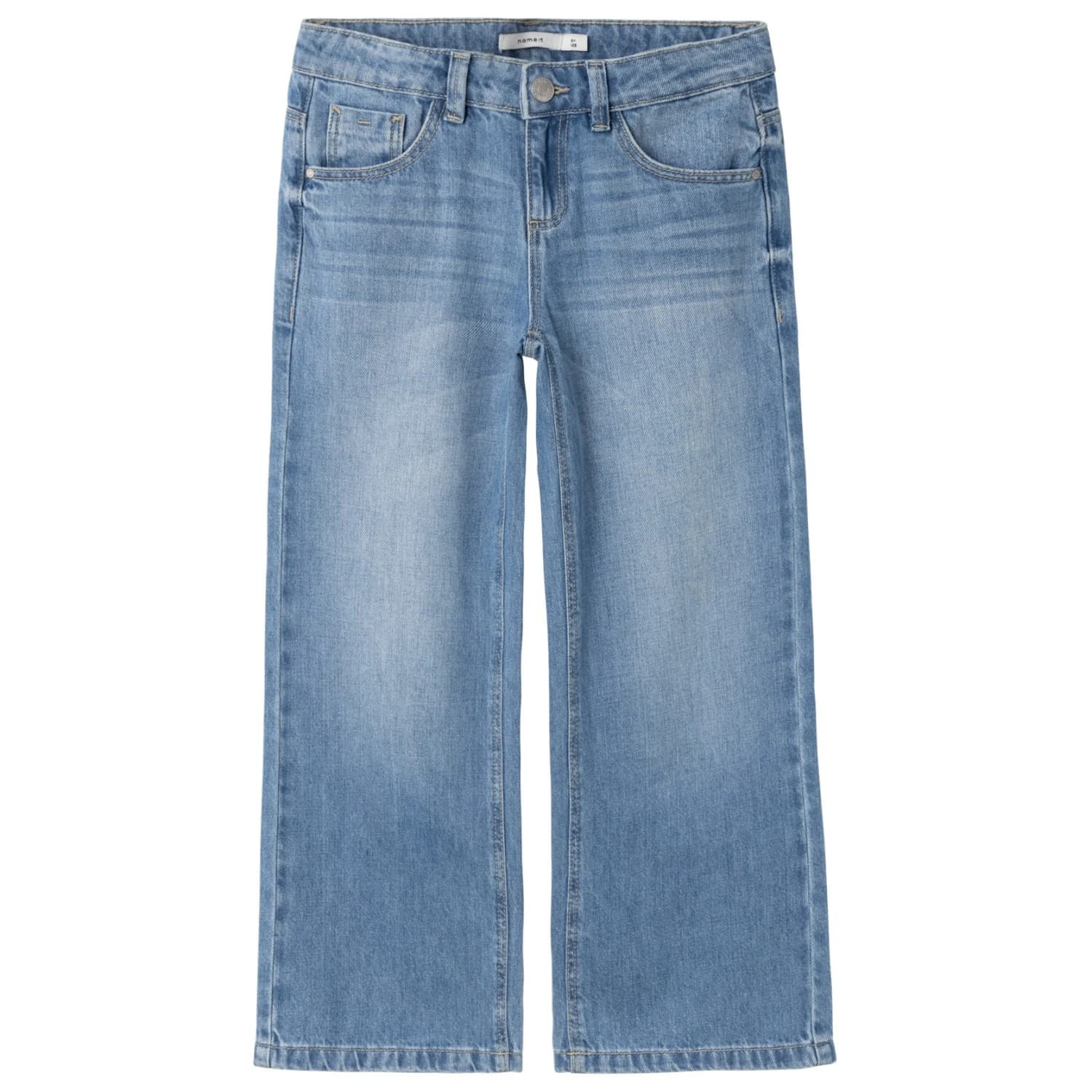 Детски дънки Name it Kid's Rose Wide Jeans - Medium Blue Denim