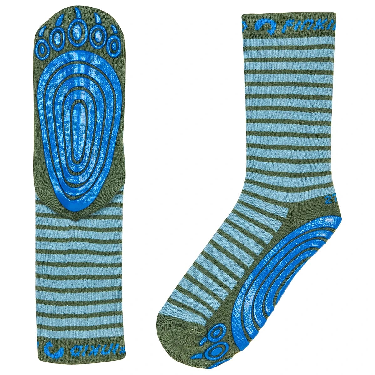 Детски пантофи Finkid Kid's Tapsut House slippers - Smoke Blue / Bronze Green