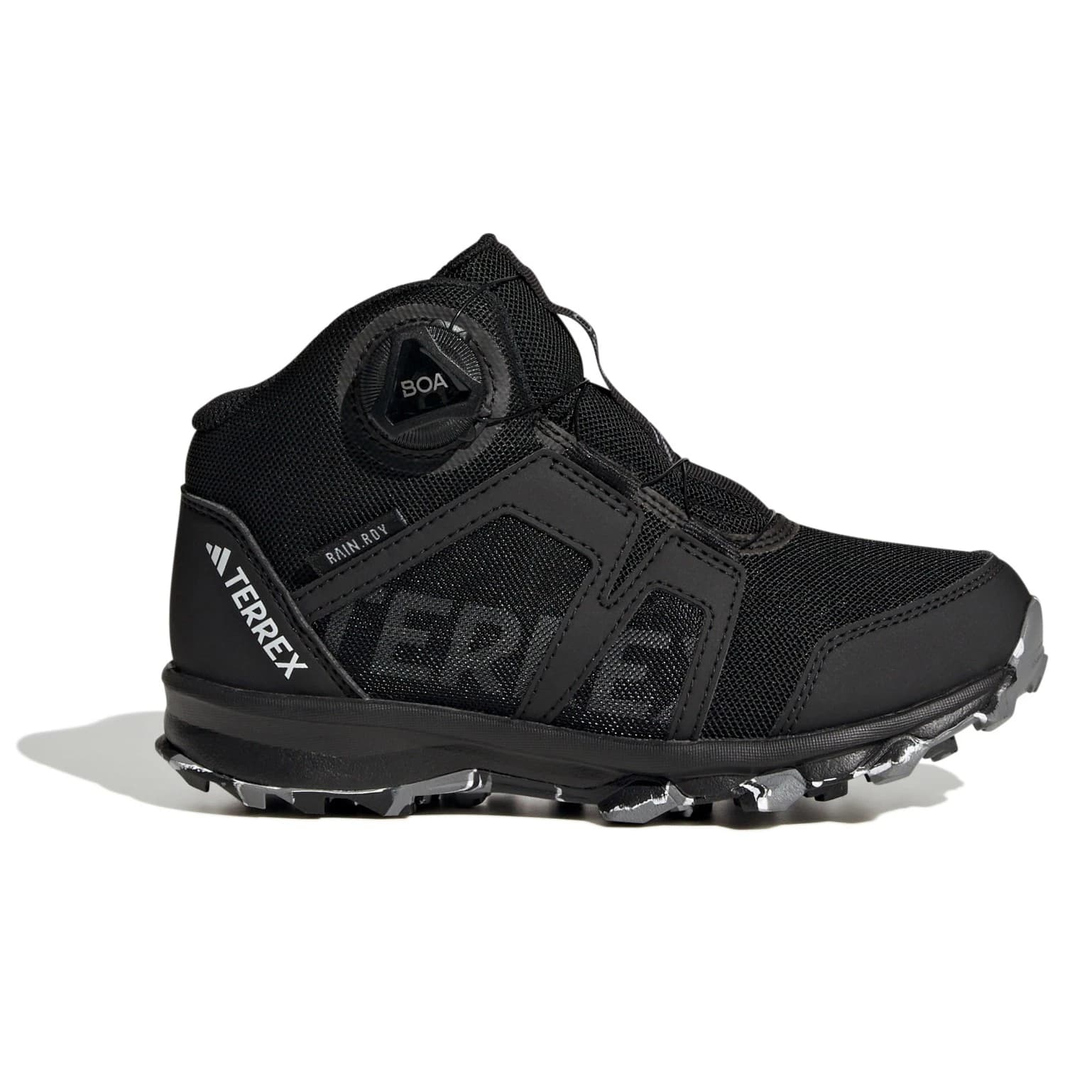 Детски туристически обувки Adidas terrex Kid's Terrex BOA Mid Rain Ready Walking boots - Core Black / Ftw White / Grey Three