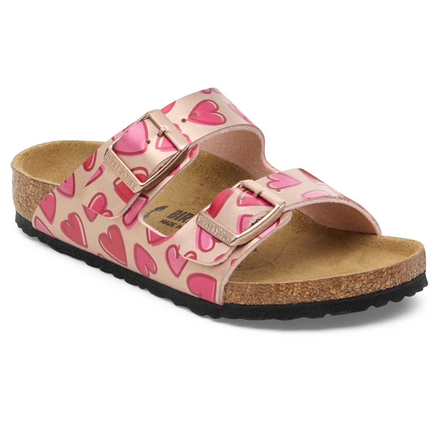 Детски сандали Birkenstock Kid's Arizona Kids BF Sandals - Electric Metallic Copper Hearts