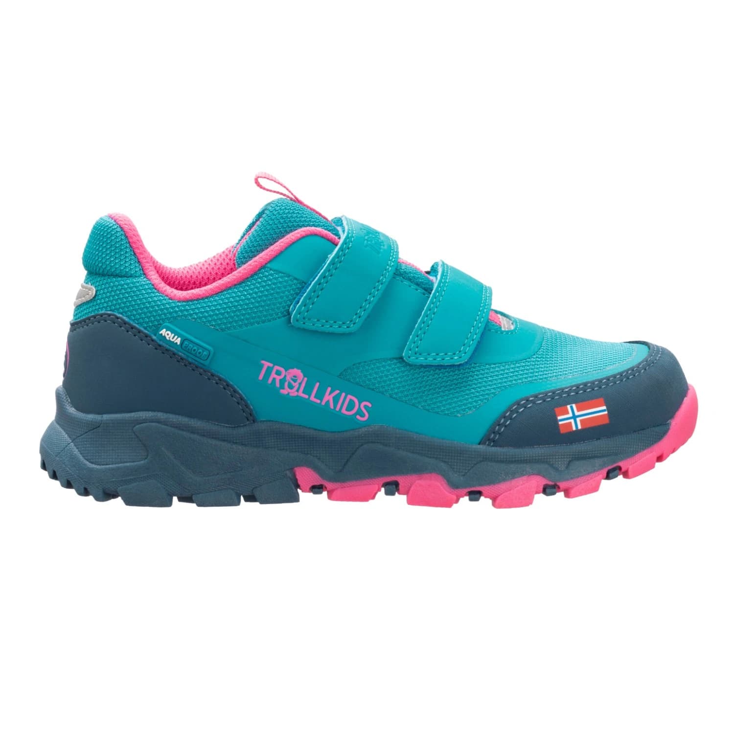 Детски мултиспорт обувки Trollkids Kid's Preikestolen Hiker Multisport shoes - Dark Turquoise / Light Magenta