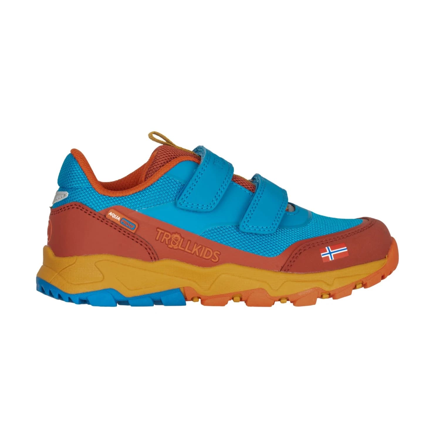 Детски мултиспорт обувки Trollkids Kid's Preikestolen Hiker Multisport shoes - Red Clay / Dynamic Blue / Mustard