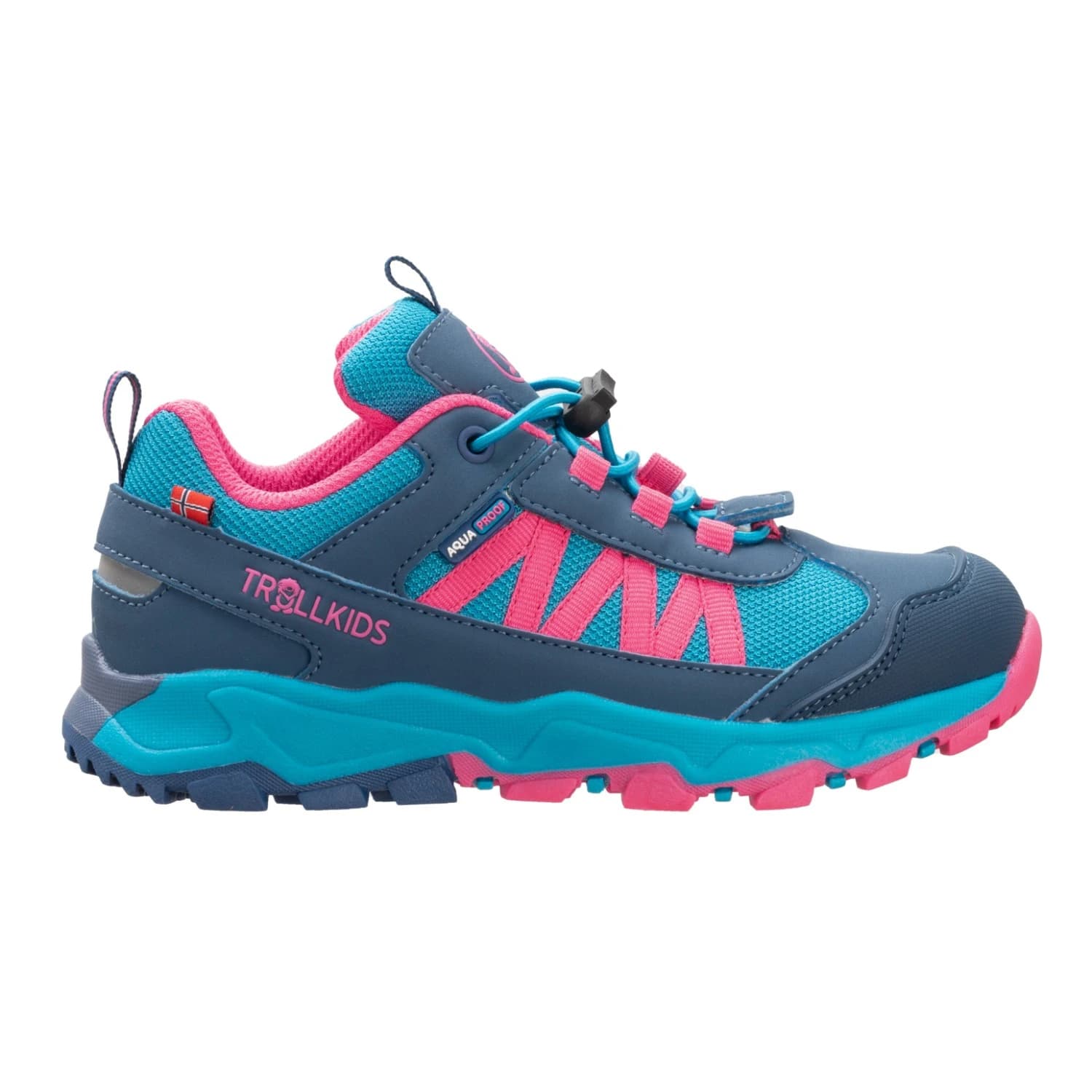 Детски мултиспорт обувки Trollkids Kid's Tronfjell Hiker Low Multisport shoes - Dark Turquoise / Light Magenta