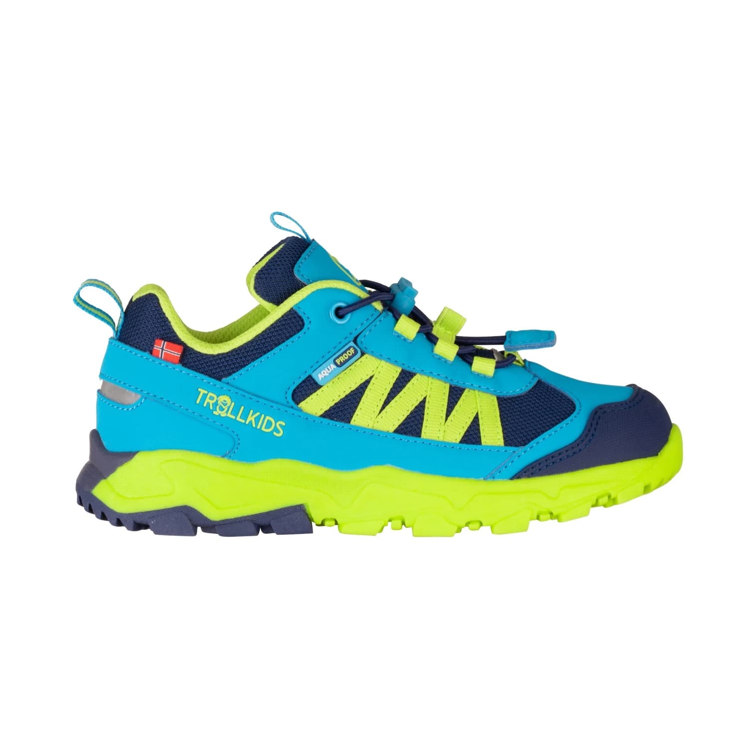 Детски мултиспорт обувки Trollkids Kid's Tronfjell Hiker Low Multisport shoes - Pool Blue / Dark Indigo / Spring Leaf