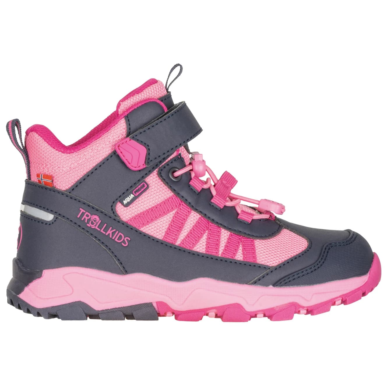 Детски туристически обувки Trollkids Kid's Tronfjell Hiker Mid Walking boots - Fresh Berry / Candy Pink / Graphite