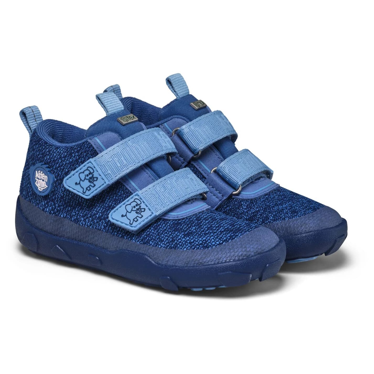 Детски обувки barefoot Affenzahn Kid's Knit Happy Casual shoes - Elephant / Blue