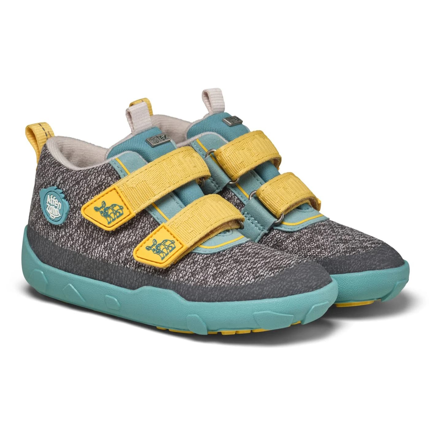 Детски обувки barefoot Affenzahn Kid's Knit Happy Casual shoes - Rhinoceros / Grey
