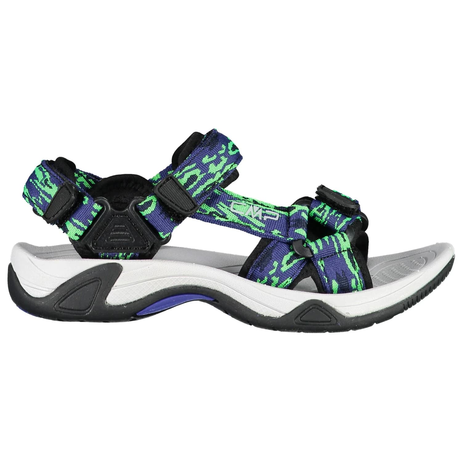 Детски сандали CMP Kid's Hamal Sandals - Black Blue / Verde Fluo
