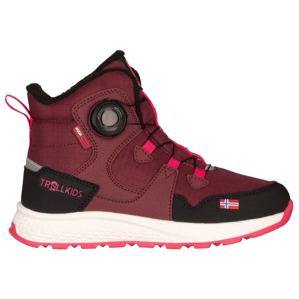 Детски зимни ботуши Trollkids Kid's Bergen Winter Mid Cut Winter boots - Redwood / Magenta