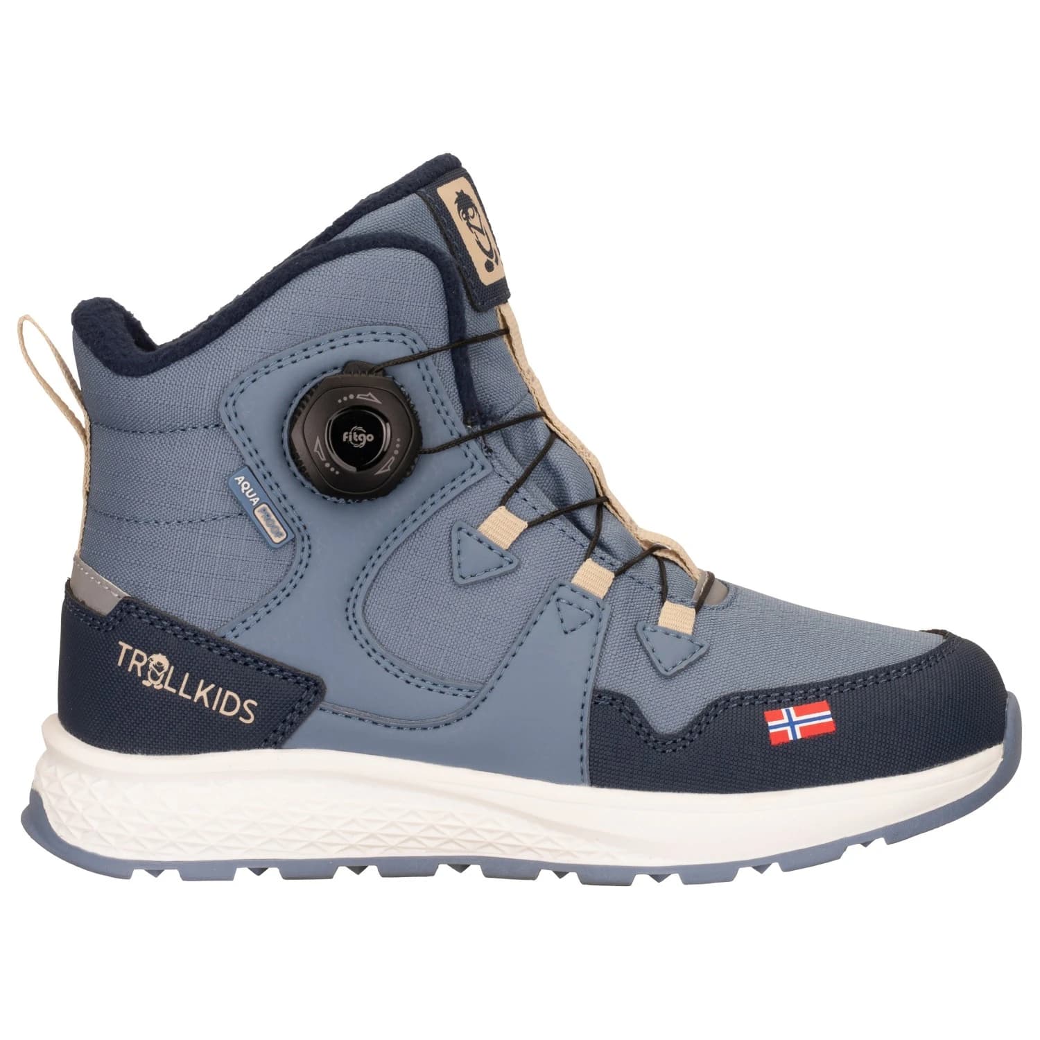 Детски зимни ботуши Trollkids Kid's Bergen Winter Mid Cut Winter boots - Shadow Blue / Mystic Blue / Sandstone