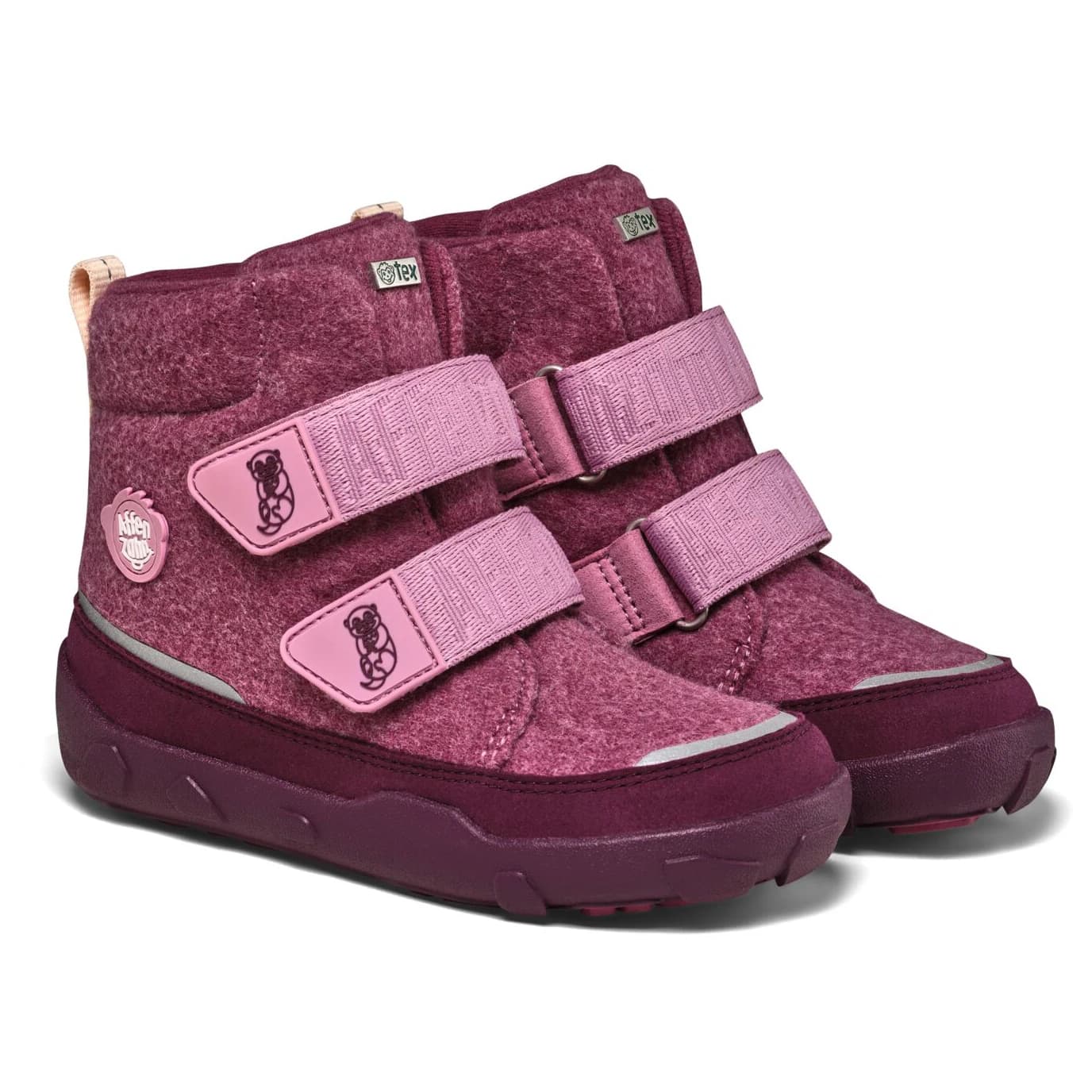 Детски зимни ботуши Affenzahn Kid's Mid Boot Wool Comfy Winter boots - Otter / Pink
