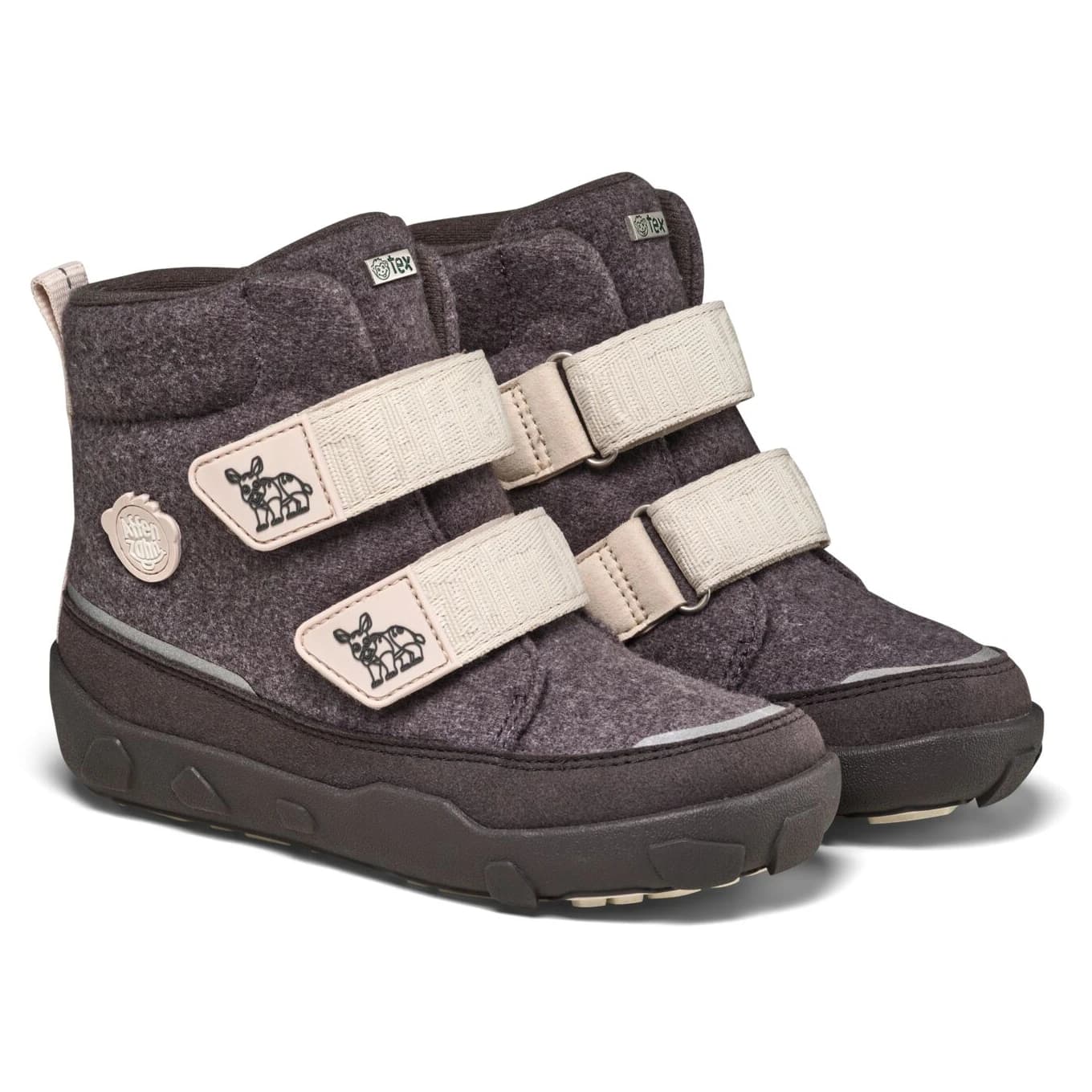 Детски зимни ботуши Affenzahn Kid's Mid Boot Wool Comfy Winter boots - Rhinoceros / Grey