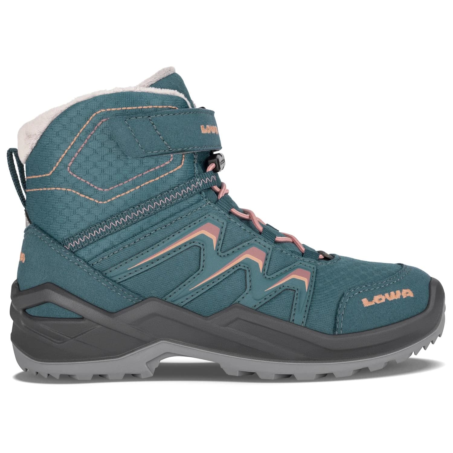 Детски зимни ботуши Lowa Kid's Maddox Warm GTX Mid Junior Winter boots - Petrol / Rose