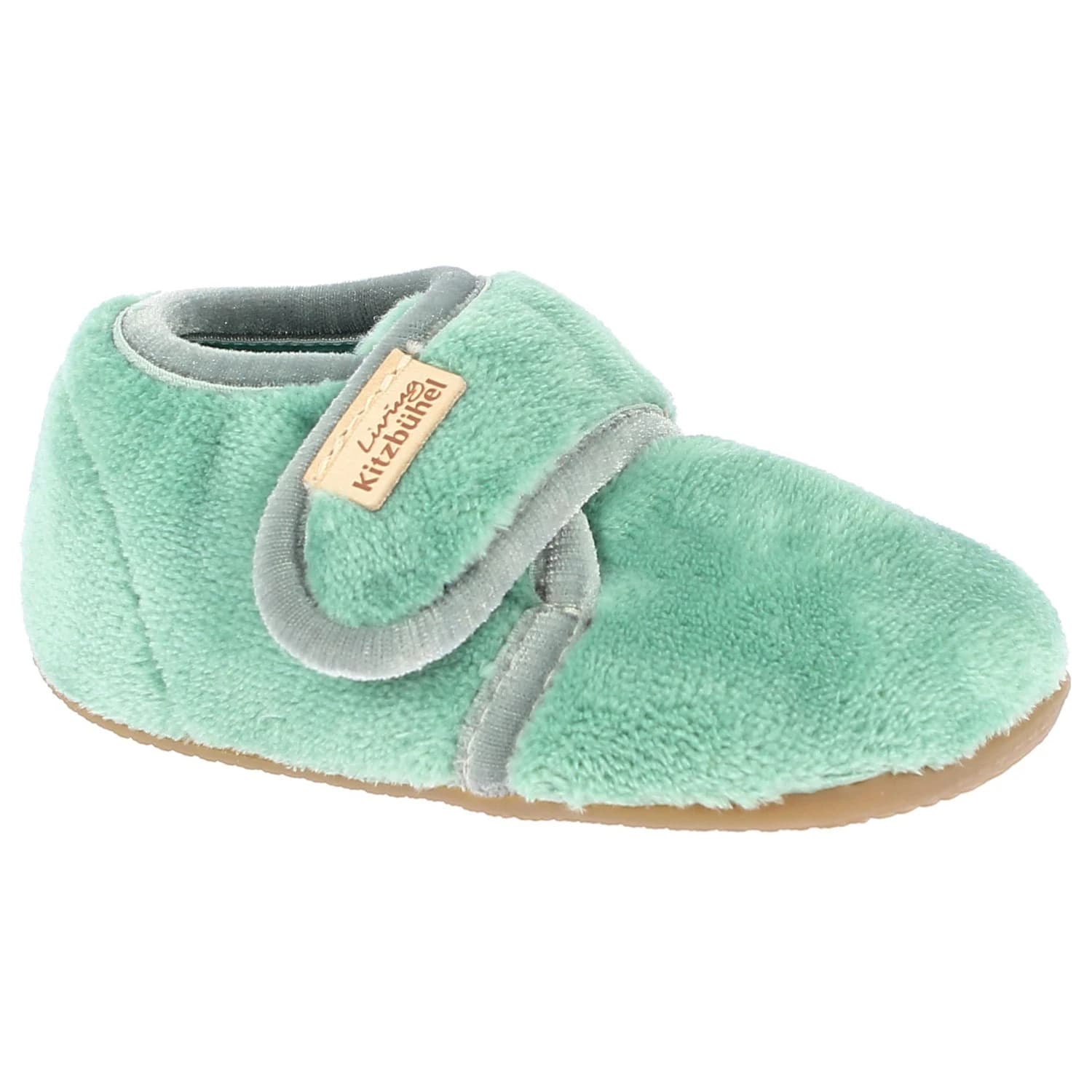 Пантофи Living Kitzbühel Baby's Hook-and-Loop Shoes Velvet Plain Slippers - Sage