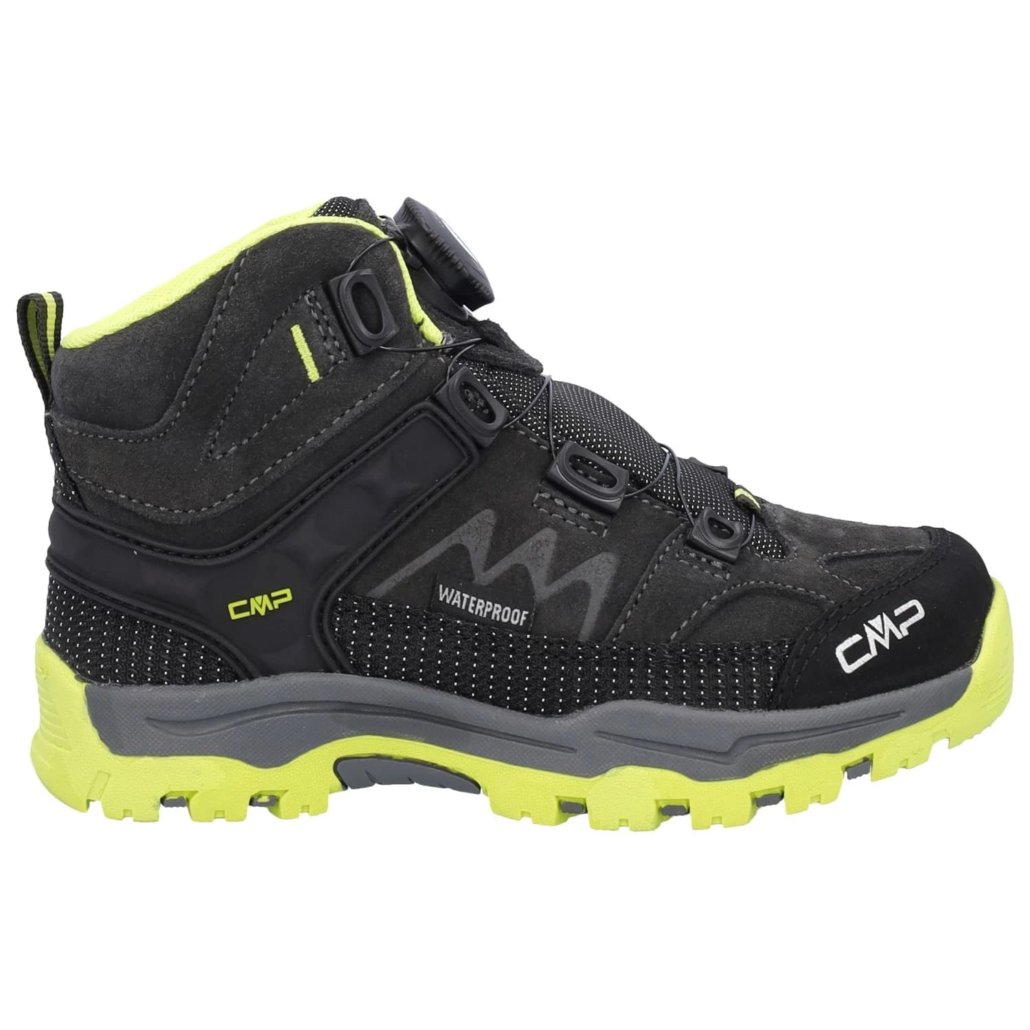 Детски туристически обувки CMP Kid's Kiruna Mid Fitgo Trekking Shoes WP Walking boots - Piombo / Acido