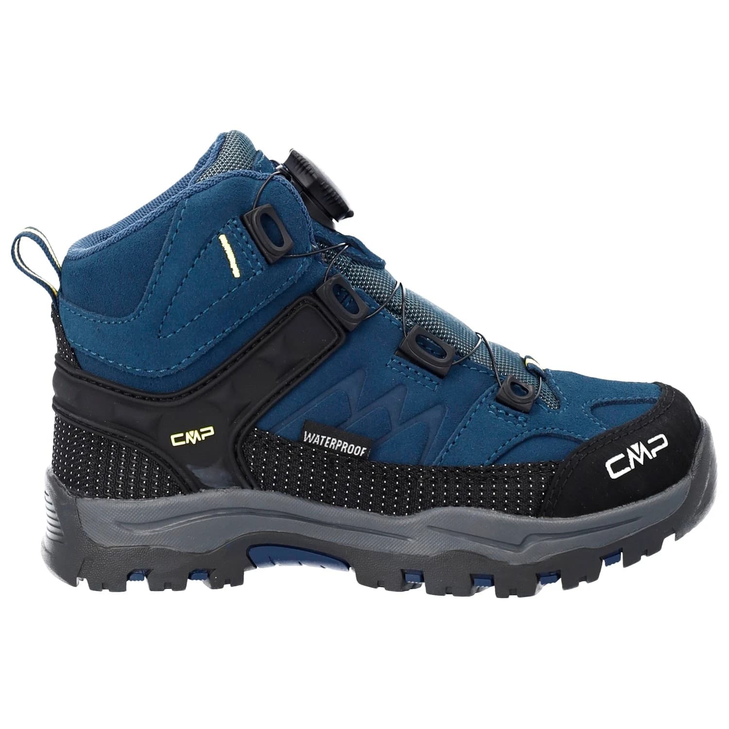 Детски туристически обувки CMP Kid's Kiruna Mid Fitgo Trekking Shoes WP Walking boots - Blue Ink / Yellow