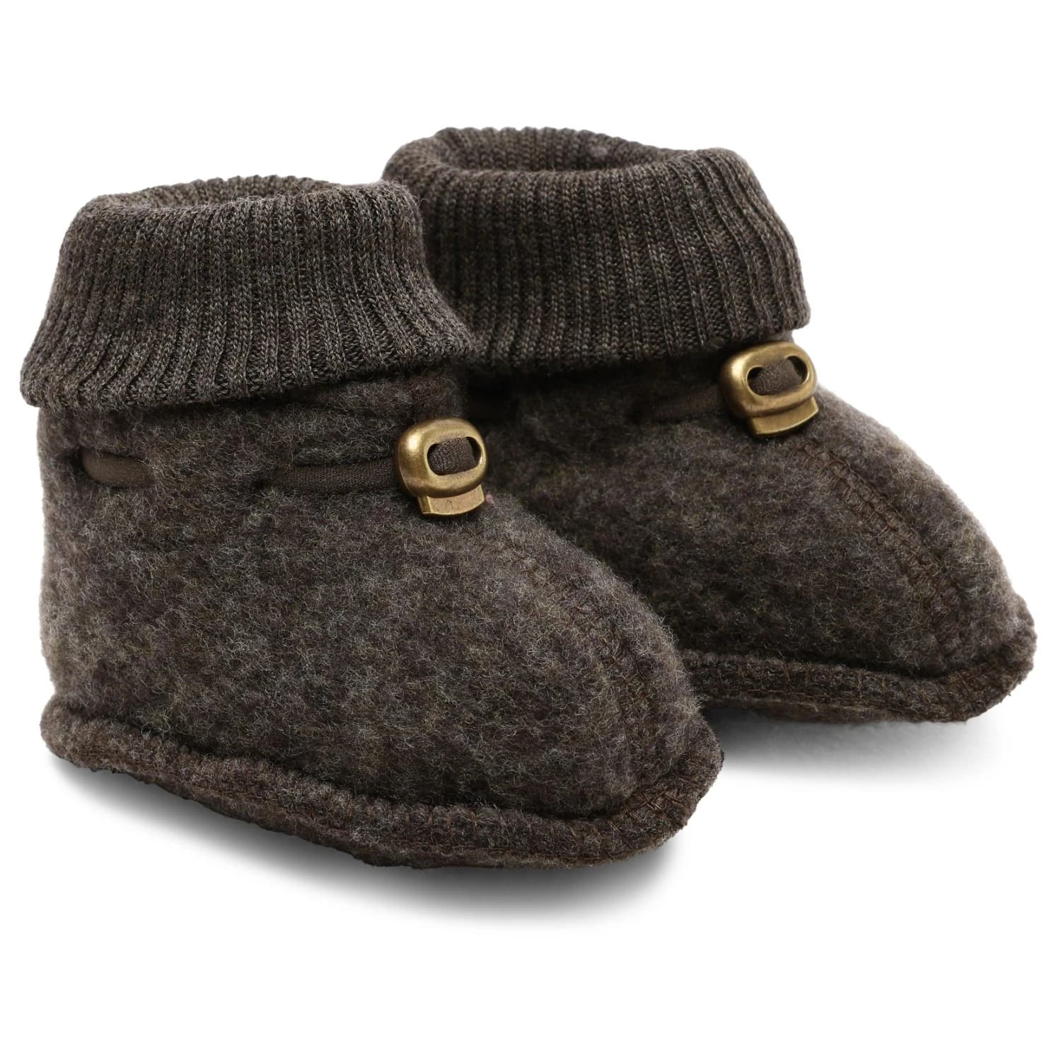 Детски пантофи Mikk-Line Kid's Wool Footies Slippers - Dark Brown Melange