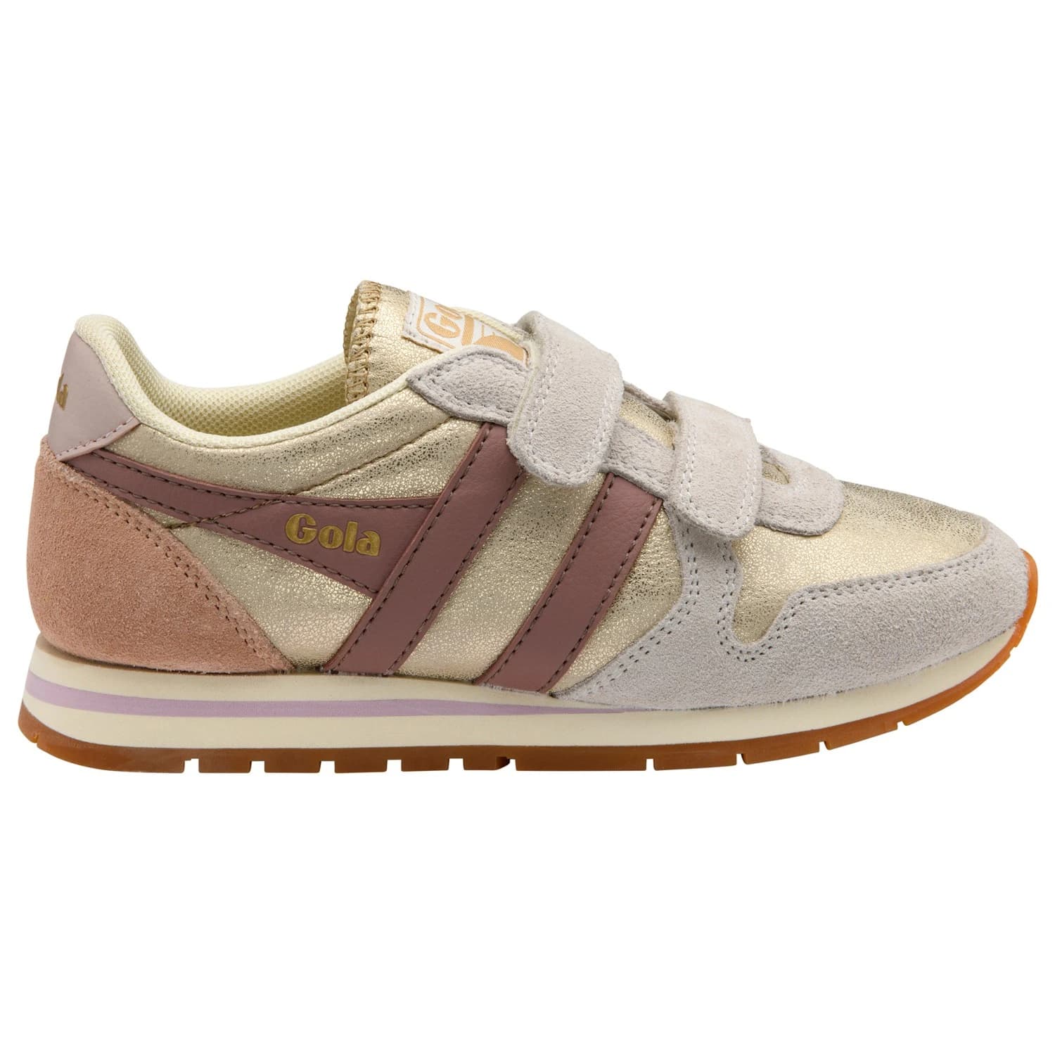Детски маратонки Gola Kid's Daytona Blaze Strap Sneakers - Gold / Brownrose / Chalk Pink