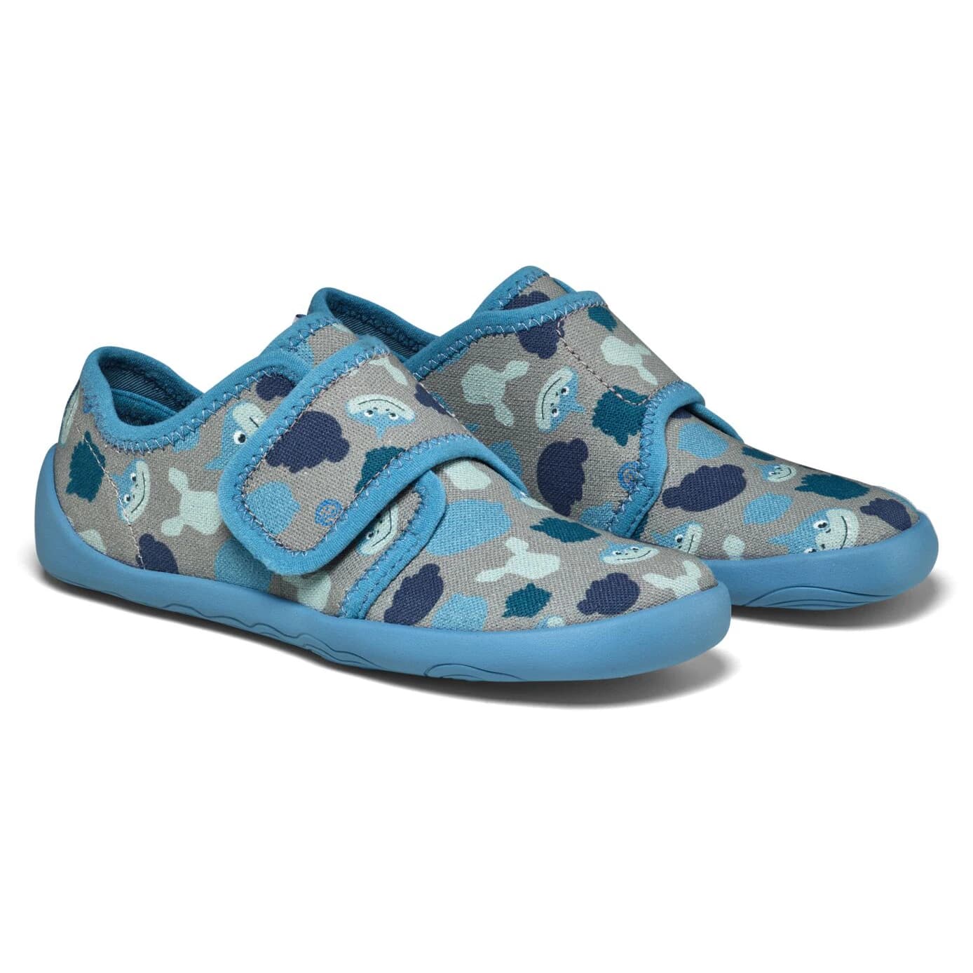 Детски пантофи Affenzahn Kid's Slippers Cotton Movy Slippers - Shark / Blue