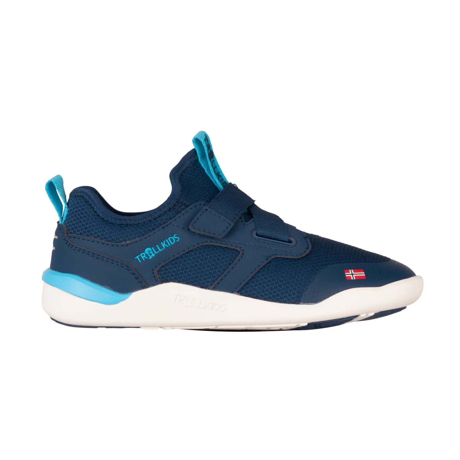 Детски обувки barefoot Trollkids Kid's Bergen Hiker Barefoot shoes - Dark Indigo / Pool Blue