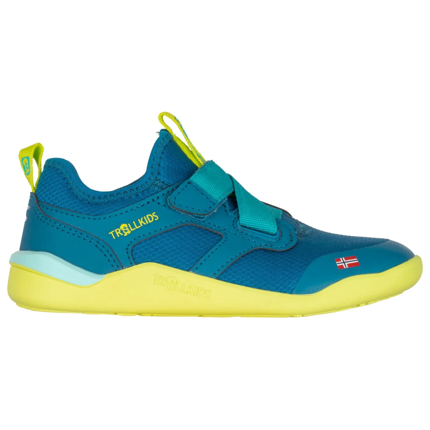 Детски обувки barefoot Trollkids Kid's Bergen Hiker Barefoot shoes - Summernight Blue / Blue Coral / Cool Lime