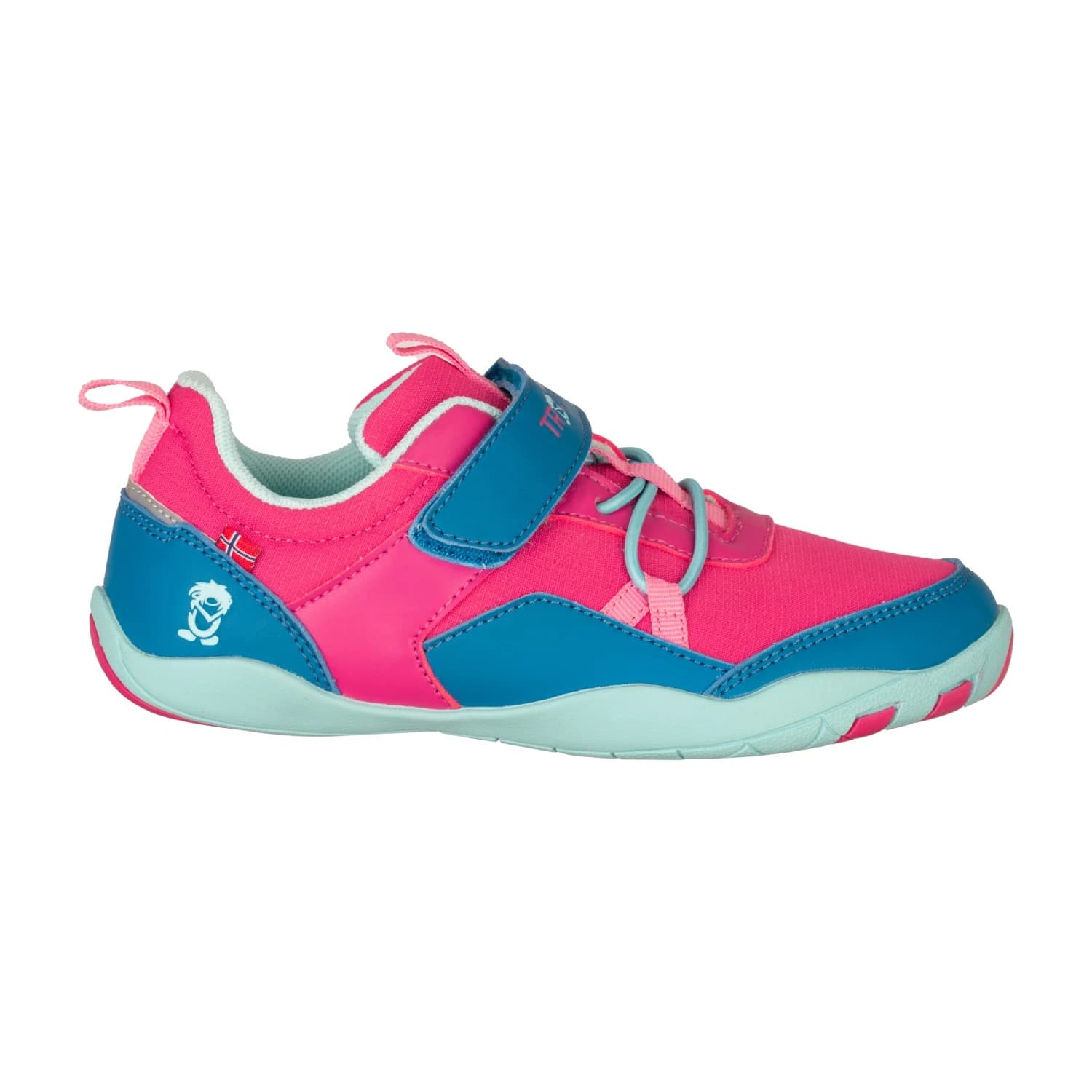 Детски обувки barefoot Trollkids Kid's Skaland Hiker Barefoot shoes - Bright Pink / Harbor Blue / Aqua Haze