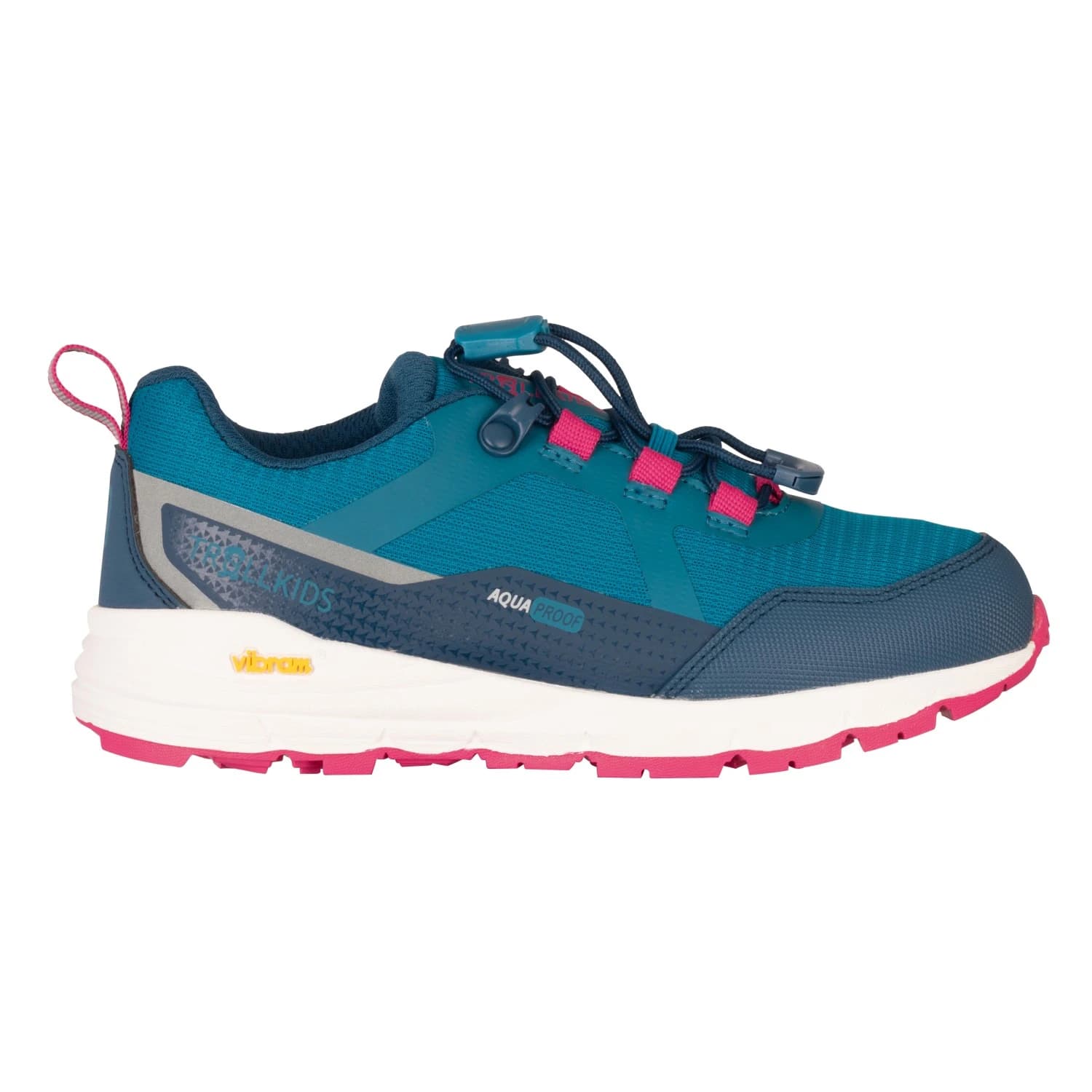Детски мултиспорт обувки Trollkids Kid's Skarvan Hiker Low XT Multisport shoes - Harbor Blue / Madeira Blue / Bright Pink
