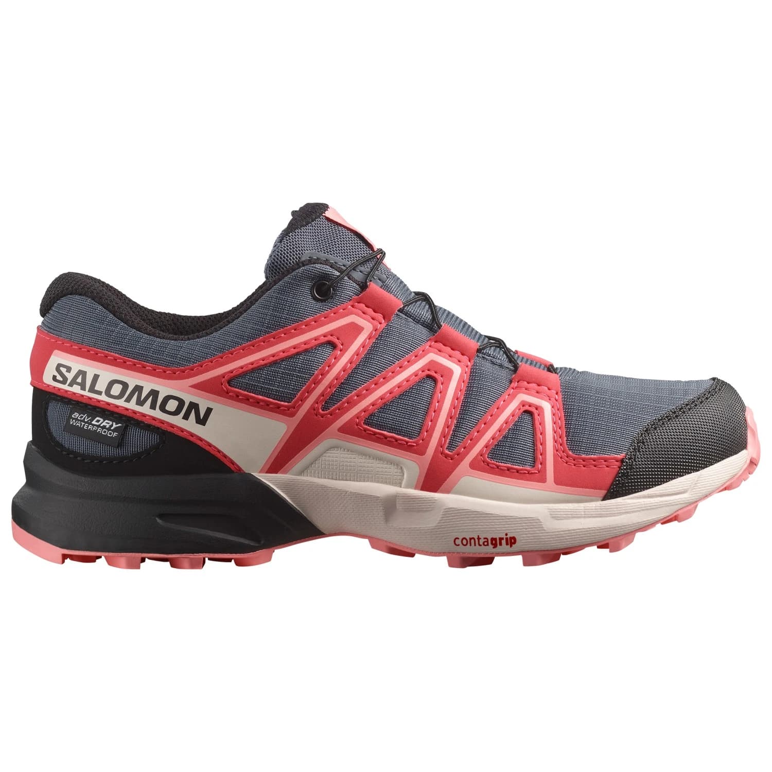 Детски обувки за трейл Salomon Kid's Speedcross Waterproof Trail running shoes - Grisaille / Hushed Violet / Rouge Red